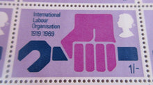 Load image into Gallery viewer, 1969 INTERNATIONAL LABOUR ORGANISATION 1 SHILLING 24 X STAMPS MNH &amp; FOLDER SHEET
