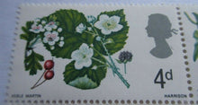 Load image into Gallery viewer, 1966 FLOWERS 4d 5 STAMPS MNH WITH CLEAR FRONTED STAMP HOLDER
