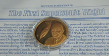 Load image into Gallery viewer, History of Man in Flight 1973 Gold Plated Bronze Scarce Medals + Info Sheet

