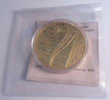 Load image into Gallery viewer, 2014 BRAZIL WORLD CUP 2015 GOLD PLATED PROOF MEDALLION CAPSULE &amp; CLEAR FLIP

