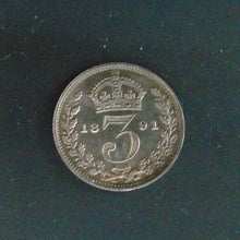 Load image into Gallery viewer, QUEEN VICTORIA 3d THREE PENCE MAUNDY MONEY VARIOUS YEARS IN UNC CONDITION
