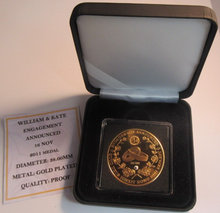 Load image into Gallery viewer, 2010 HRH PRINCE WILLIAM &amp; CATHERINE MIDDLETON ENGAGEMENT ANNOUNCED MEDAL BOX&amp;COA
