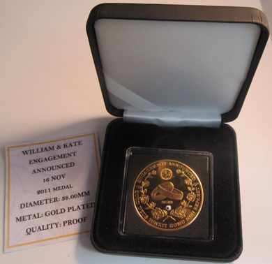 2010 HRH PRINCE WILLIAM & CATHERINE MIDDLETON ENGAGEMENT ANNOUNCED MEDAL BOX&COA