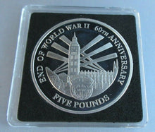 Load image into Gallery viewer, 2005 60TH ANNIVERSARY END OF WORLD WAR II S/PROOF £5 COIN BOX &amp; COA
