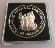 Load image into Gallery viewer, 1996 QUEEN ELIZABETH II 70TH BIRTHDAY VISIT GAMBIA S/PROOF 10 DALASIS COIN &amp; BOX
