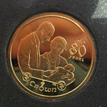 Load image into Gallery viewer, .999 Fine Gold Proof 1/5 Crown Isle of Man IOM 2006 Queen&#39;s 80th, 0.200 OZ AGW
