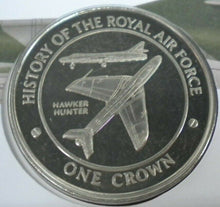 Load image into Gallery viewer, 2008 HAWKER HUNTER HISTORY OF THE ROYAL AIR FORCE PROOF 1 CROWN  COIN COVER PNC
