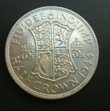 Load image into Gallery viewer, 1944 KING GEORGE VI BARE HEAD 1 SILVER HALF CROWN ref SPINK 4080 A5
