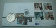 Load image into Gallery viewer, 1947-1997 THE GOLDEN WEDDING COMMEMORATIVE BUNC £5 COIN COVER PNC WITH INFO CARD
