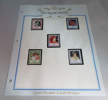 Load image into Gallery viewer, 1986 QUEEN ELIZABETH II 60TH BIRTHDAY KIRIBATI STAMPS &amp; ALBUM SHEET
