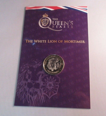 The White Lion of Mortimer 2021 Queen's Beasts RARE BIOT £2 Coin In Pack