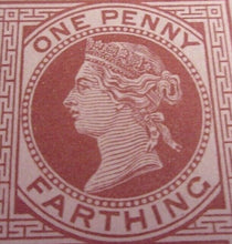 Load image into Gallery viewer, QUEEN VICTORIA ONE PENNY FARTHING POSTCARD FOREIGN UNUSED &amp; CLEAR FRONTED HOLDER
