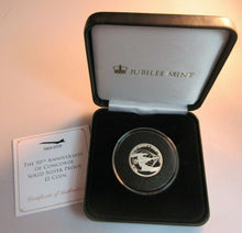 Load image into Gallery viewer, 2019 CONCORDE 50TH ANNIVERSARY SOLID SILVER PROOF ALDERNEY £1 POUND COIN BOX/COA
