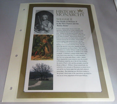 WILLIAM II HISTORY OF THE MONARCHY PNC, FIRST DAY COVER,STAMPS & INFORMATION SET