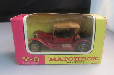 1914 Stutz Y-8 Matchbox 'Models of Yesteryear' Box Good Condition