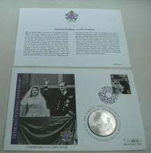 Load image into Gallery viewer, 2007 DIAMOND WEDDING ANNIVERSARY BUNC ONE DOLLAR COIN COVER PNC, STAMP AND COA
