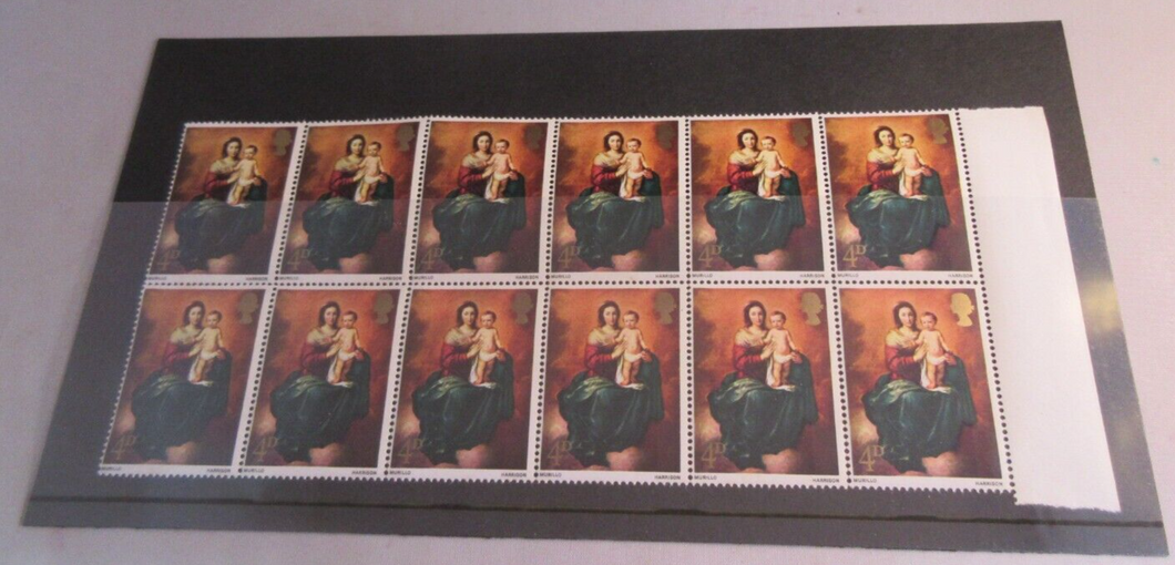 1967 MURILLO HARRISON MADONNA & CHILD 4d 12 X STAMPS MNH & STAMP HOLDER