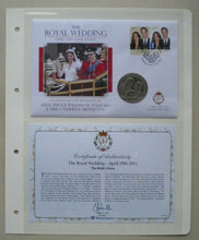 Load image into Gallery viewer, 2011 WILLIAM &amp; CATHERINE THE ROYAL WEDDING 1 DOLLAR FIRST DAY COIN COVER PNC
