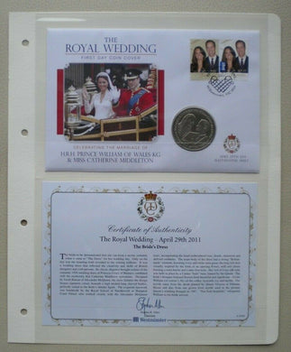 2011 WILLIAM & CATHERINE THE ROYAL WEDDING 1 DOLLAR FIRST DAY COIN COVER PNC