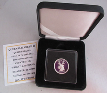 Load image into Gallery viewer, 2004 QUEENS BEASTS £1 ONE POUND SILVER PROOF COIN STAG OF N IRELAND BOX &amp; COA
