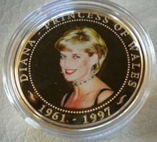 Load image into Gallery viewer, 2007 DIANA PRINCESS OF WALES - BUNC COOK ISLANDS  $1 DOLLAR COIN WITHIN CAPSULE
