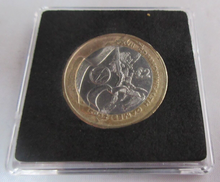 Load image into Gallery viewer, 2002 COMMONWEALTH GAMES SCOTLAND QEII £2 TWO POUND COIN VF QUAD CAPSULE &amp; COA
