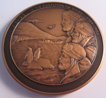 Load image into Gallery viewer, 1910-1912 IN THE FOOTSTEPS OF SCOT 1984-1986 63MM BRONZE MEDAL &amp; BOX
