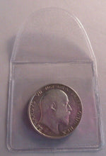 Load image into Gallery viewer, 1906 KING EDWARD VII BARE HEAD VF+ .925 SILVER ONE SHILLING COIN IN CLEAR FLIP
