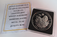 Load image into Gallery viewer, 2018 QEII THE LION &amp; THE UNICORN BIOT TWO POUND £2 COIN CAPSULE &amp; COA
