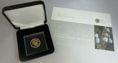 2008 Royal Mint Northern Ireland The Floral £1 One Pound Silver Gold Proof Coin