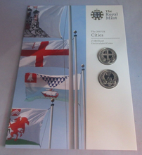 Load image into Gallery viewer, Cities London Belfast 2010 BUnc UK Royal Mint 2 x £1 Coin Pack
