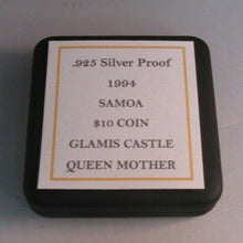 Load image into Gallery viewer, Queen Mother Glamis Castle 1994 Samoa Silver Proof 1oz Coin Box/COA
