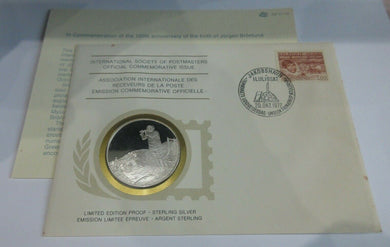 1977 Birth of Jorgen Bronlund INT'L Society of Postmasters Silver Proof Medal