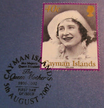 Load image into Gallery viewer, 1900 2002 QUEEN MOTHER - 2 STAMP COVERS &amp; FOLDER SHEET CAYMEN ISLANDS
