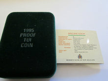 Load image into Gallery viewer, NEW ZEALAND: 1995 TUI BIRD, $5 SILVER PROOF COIN, RARE SERIES PLUSH BOX AND COA
