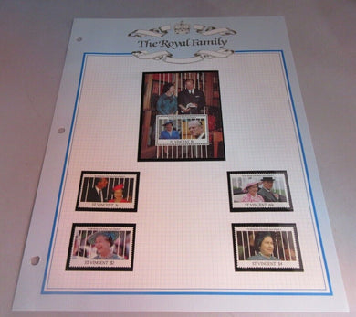 1991 65TH BIRTHDAY QUEEN ELIZABETH II ST VINCENT STAMPS MNH & ALBUM SHEET