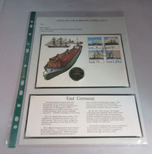 Load image into Gallery viewer, 1988 STRALSUND SHIPPING COMPANY 5 MARK COIN COVER POSTAGE STAMPS &amp; POSTMARK PNC
