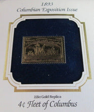 Load image into Gallery viewer, 1893 COLUMBIAN EXPOSITION ISSUE FLEET OF COLUMBUS GOLD PLATED 4C STAMP COVER FDC
