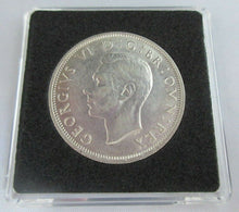 Load image into Gallery viewer, 1945 GEORGE VI BARE HEAD COINAGE HALF 1/2 CROWN UNC IN QUADRANT CAPSULE
