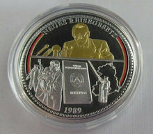 Load image into Gallery viewer, 20 YEARS OF GERMAN UNITY NEW TRAVEL LAW OF 1989 SILVER PROOF MEDAL WITH COA
