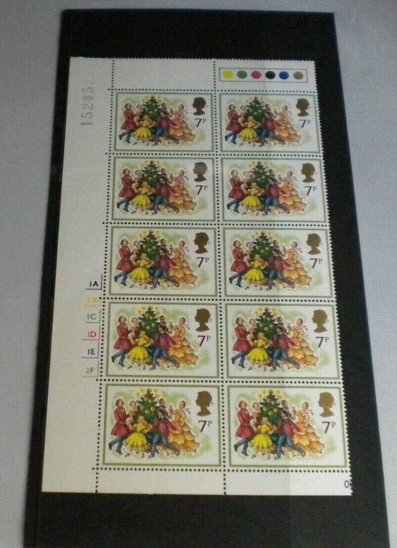 1978 CHRISTMAS SINGING CAROLS 7P BLOCK OF TEN STAMPS MNH WITH TRAFFIC LIGHTS