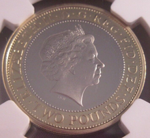 Load image into Gallery viewer, 2013 UK LONDON UNDERGROUND TRAIN PF69 ULTRA CAMEO NGC SLABBED COIN
