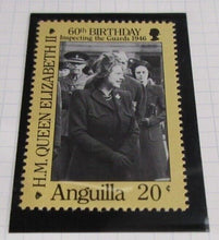 Load image into Gallery viewer, 1986 QUEEN ELIZABETH II 60TH BIRTHDAY ANGUILLA STAMPS &amp; ALBUM SHEET
