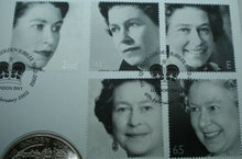 Load image into Gallery viewer, 2002 THE QUEEN&#39;S GOLDEN JUBILEE FIRST DAY COVER GUERNSEY £5 CROWN COVER PNC
