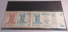 Load image into Gallery viewer, 1994-95 REPUBLICA MOLDOVA 10 ZECE LEI &amp; 2 X 5 CINCI LEI BANKNOTES SEE PHOTOS
