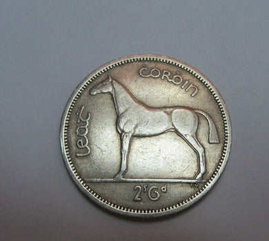 1962 Ireland EIRE Half Crown Coin reverse Irish Hunter horse obverse Harp