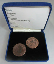 Load image into Gallery viewer, 1797 CARTWHEEL PENNY SET OF TWO COINS KING GEORGE III SOHO MINT BOXED

