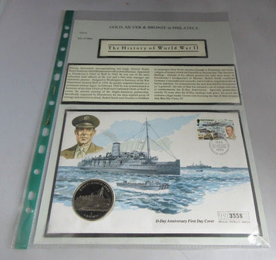 1994 D-DAY ANNIVERSARY IOM 1 CROWN COIN COVER PNC STAMPS & POSTMARK