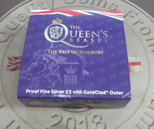 Load image into Gallery viewer, The Yale of Beaufort 2021 Queens Beasts £2 Silver Proof Coin Issue Limit 475

