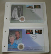 Load image into Gallery viewer, 1947-1997 WEDDING DAY &amp; GOLDEN WEDDING QEII &amp; PRINCE PHILIP DOUBLE STAMP COVER
